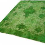 Overdyed Wool Vintage Handmade Carved Rug 169 cm x 288 cm