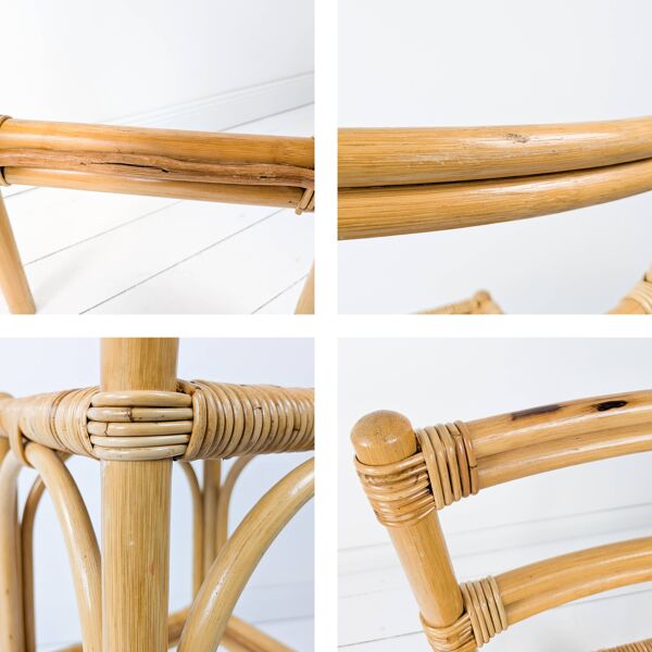 Tabouret de Bar Mid Century Vintage Boho Tabouret de Bar Chaise de Bar Bamb