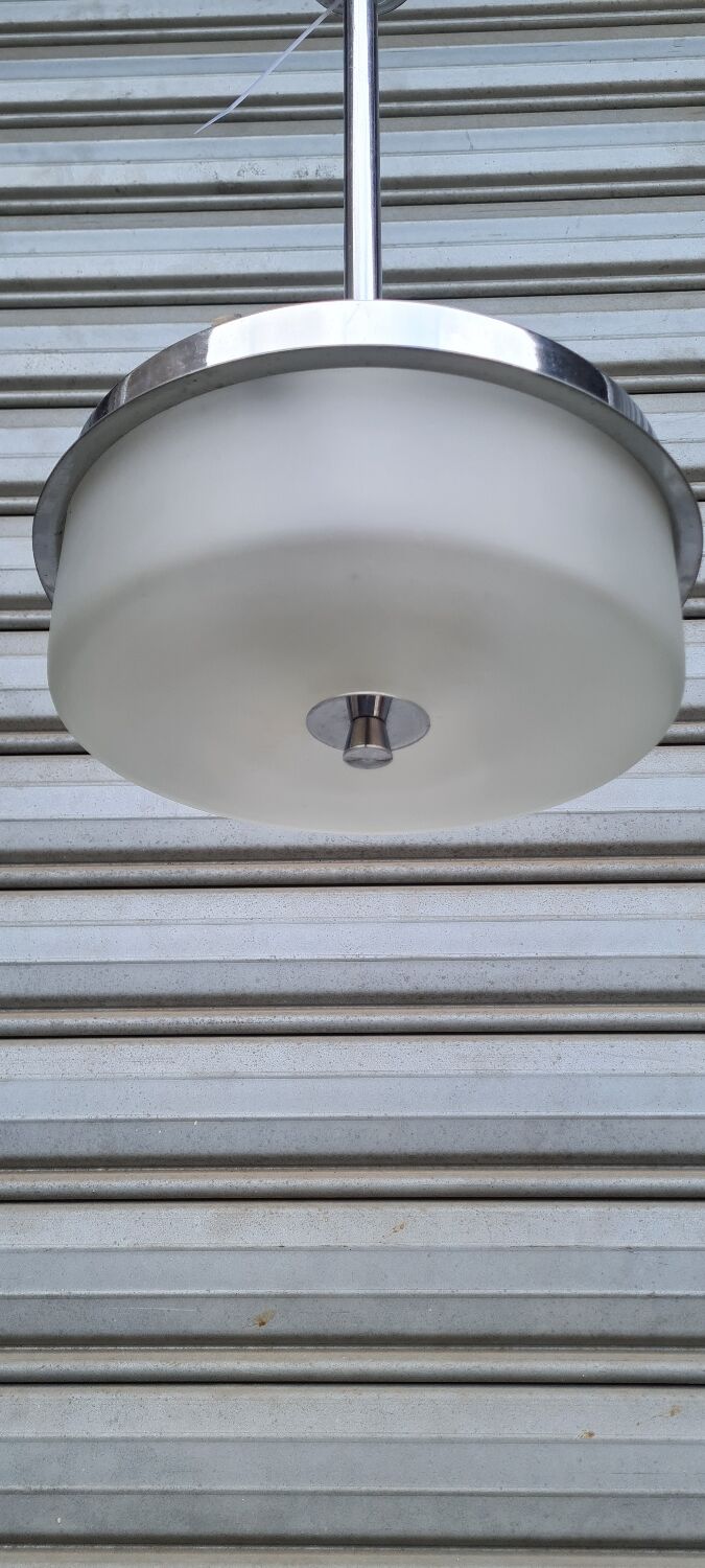 Czechoslovakian frosted glass pendant light