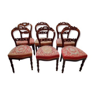 6 chaises en acajou