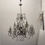 Large Macaroni Crystal Beaded Chandeliers Set of 2