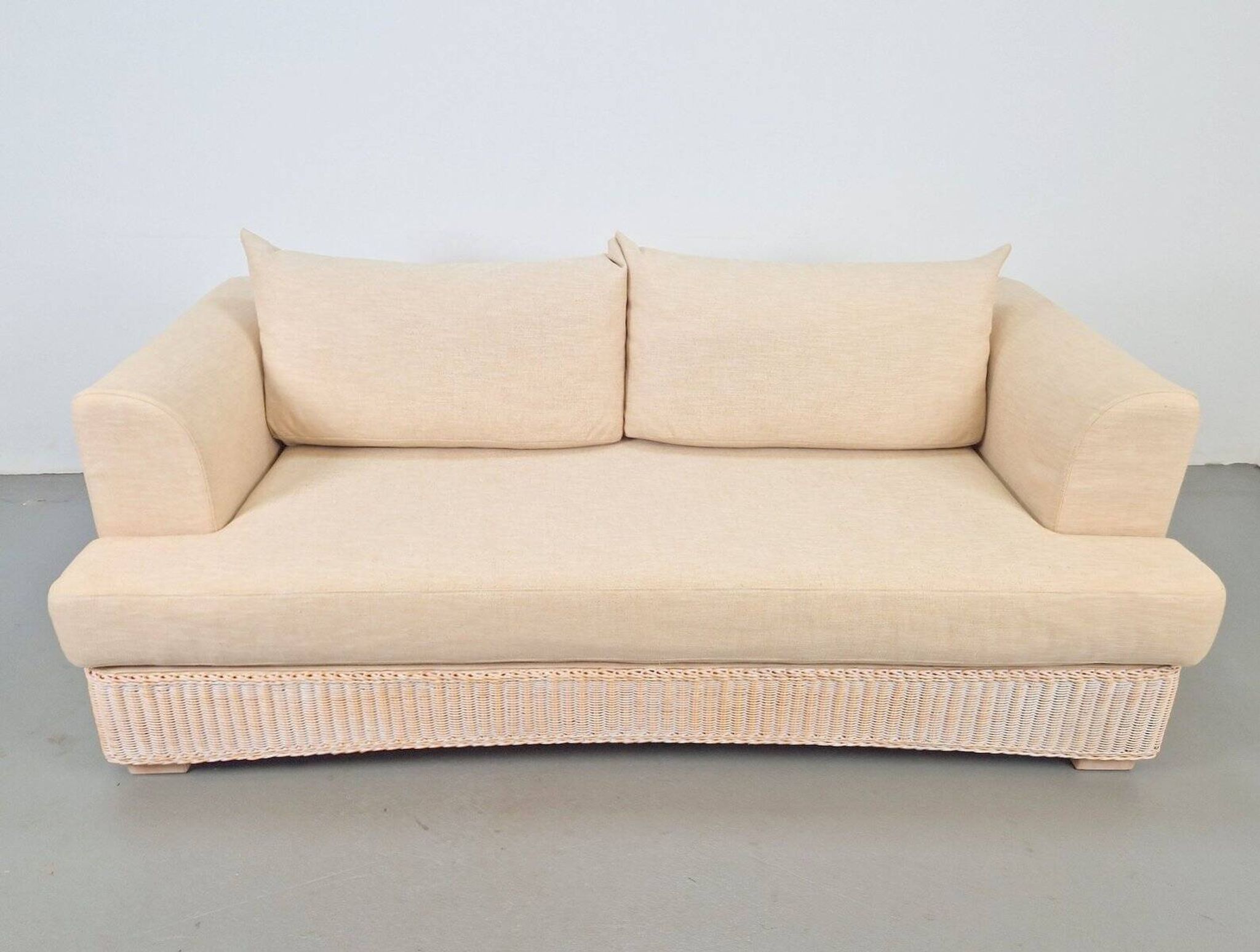 Modern Outdoor Wicker Linen Sofa by DFN SRL for Dolcefarniente Leda, Italy