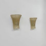 Pair of vintage Murano glass wall lights, pressed moulded, Italy, 1980.