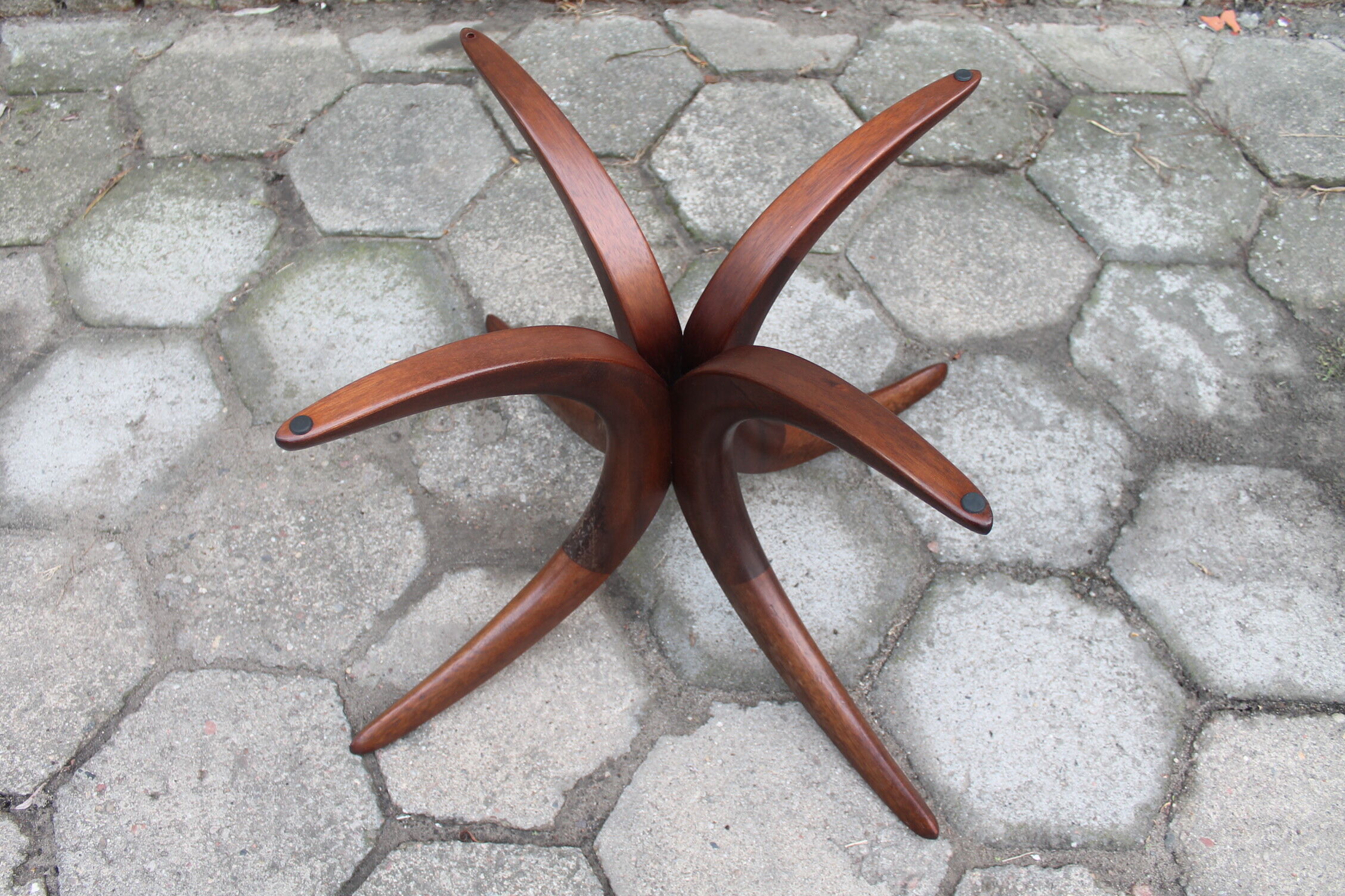 Glass and wood coffee table, 1960