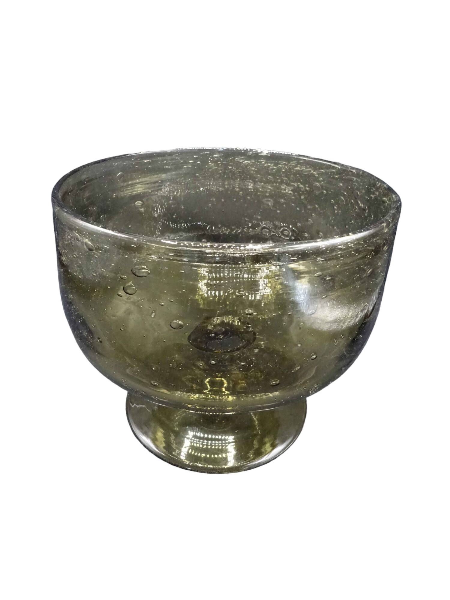 Smoked bubbled glass cup