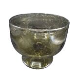 Smoked bubbled glass cup