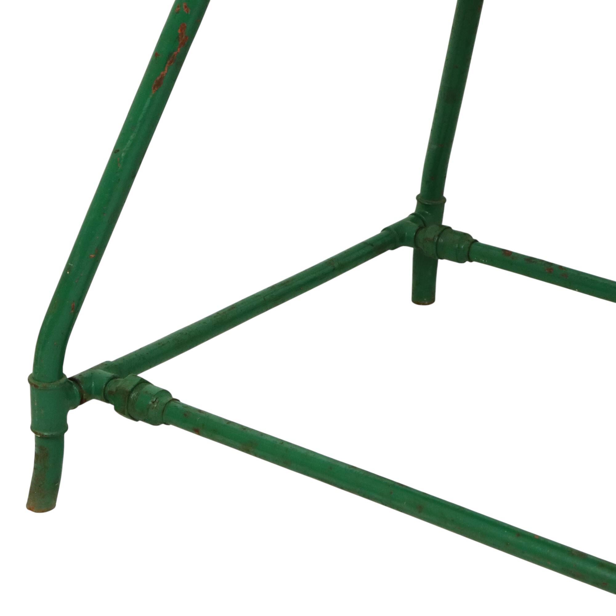 Unique Green Industrial Workbench Work Table Wood Metal 160cm