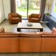 Gold leather salon by Charles Pfister for Knoll 1970
