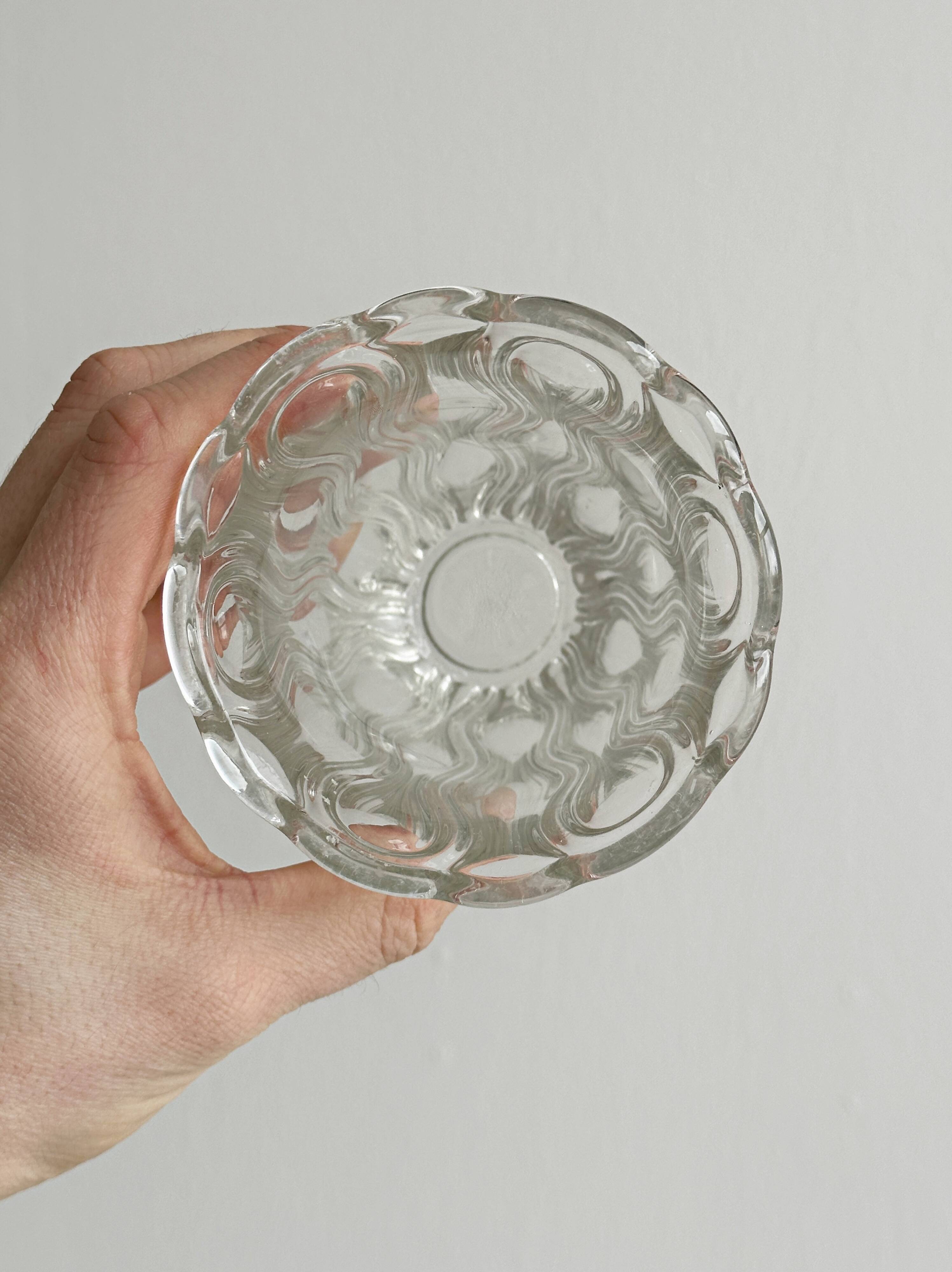Thick transparent glass vase