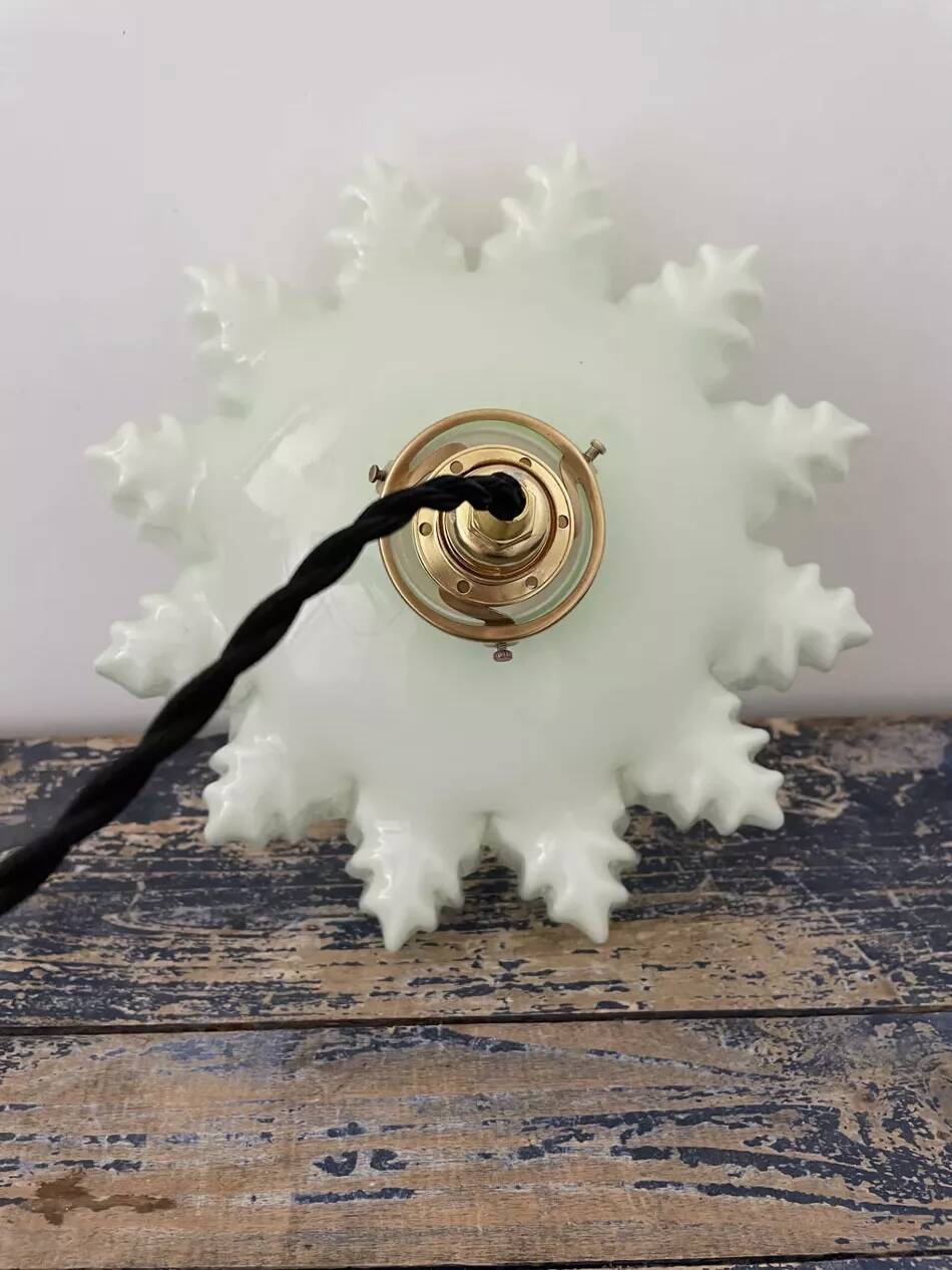 Vintage green opaline pendant light