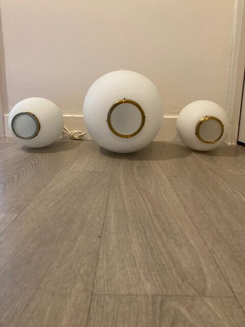 Bent karlby's "kina" glass and brass hanging series for lyfa - 1950