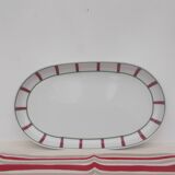 Oval Basque flat green and red porcelain