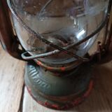 Retro patinated metal hurricane lamp méva petrol