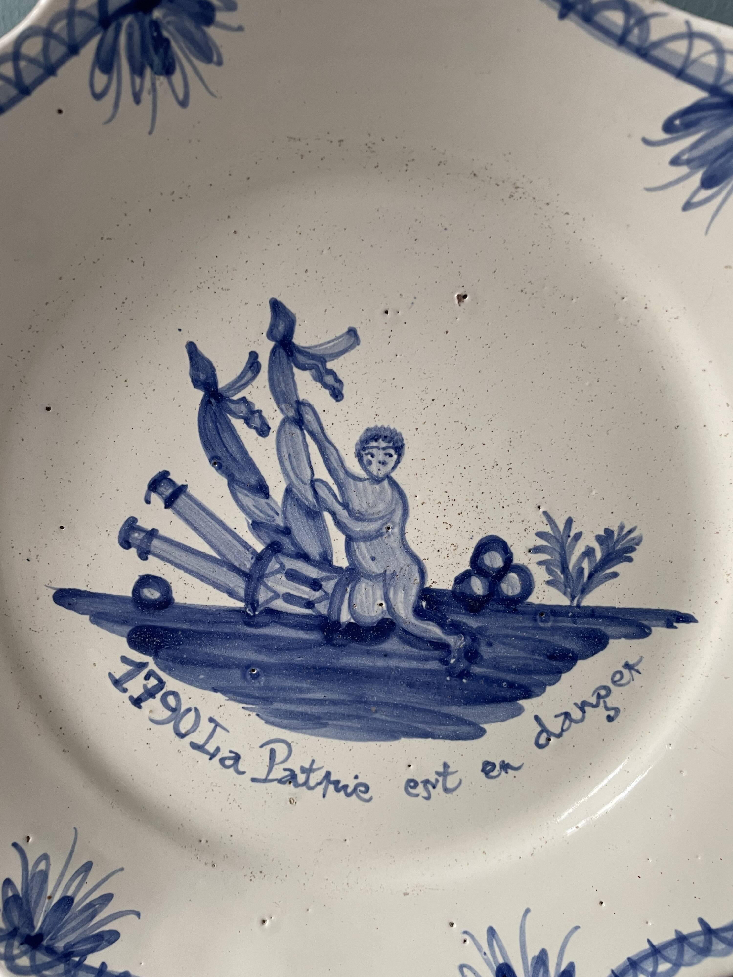 Nevers earthenware patronymic plate