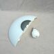 Applique demi lune en verre opalin 35 cm