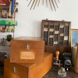 Set of 2 wooden plug boxes