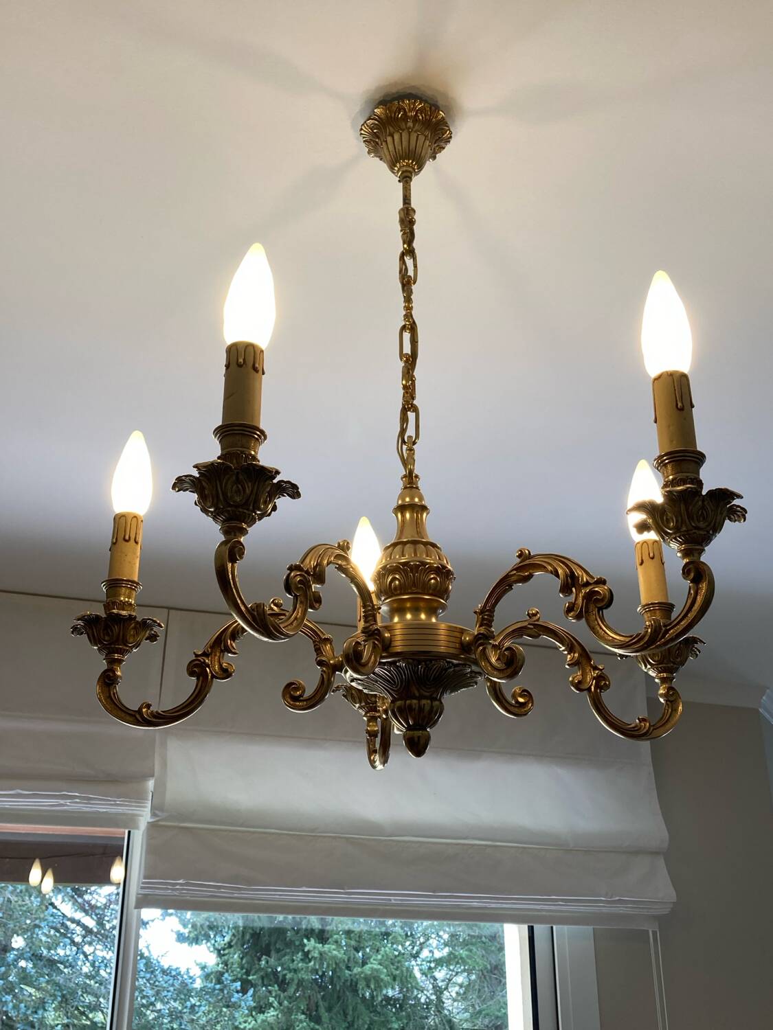 Bronze chandelier 5 branches