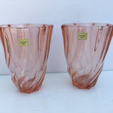 Pair of old vases pink