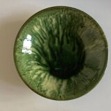 Aegitna hollow dish in green glazed earthenware Vallauris 1960
