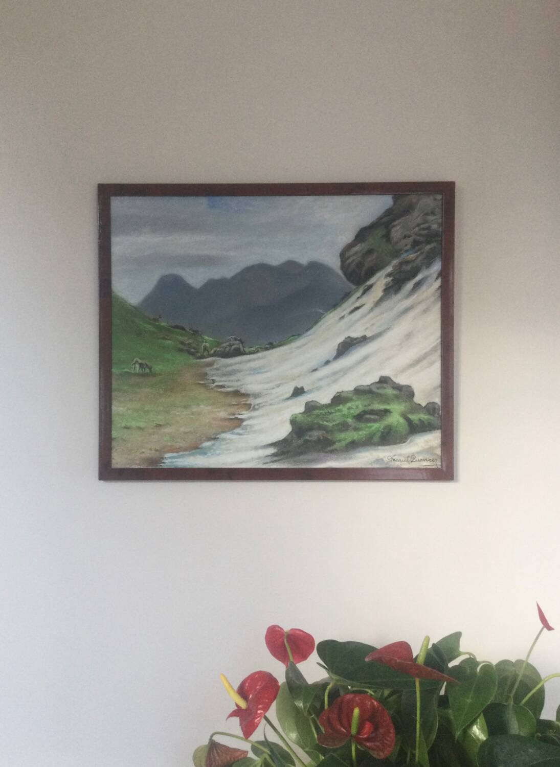 Mountain landscape, 1967. Pastel by Marcel QUENCEZ, 1912-2010.