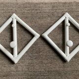 Pair of vintage rattan coat racks