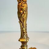 Chic bronze lamp with vintage gold patina