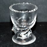 Vintage Portieux Molded Glass Chicken Egg Cup Easter Hen
