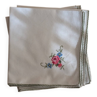 Set of 6 napkins, cross stitch
