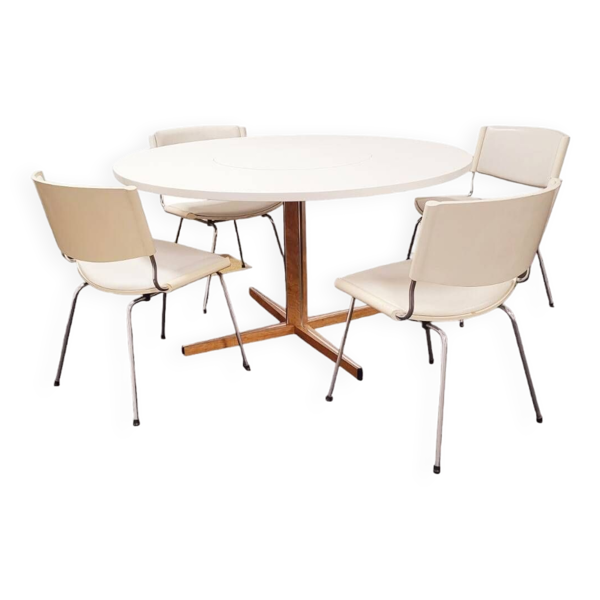 Guéridon danois et 4 chaises de badminton par Nanna Ditzel pour Kolds Savvaerk, 19