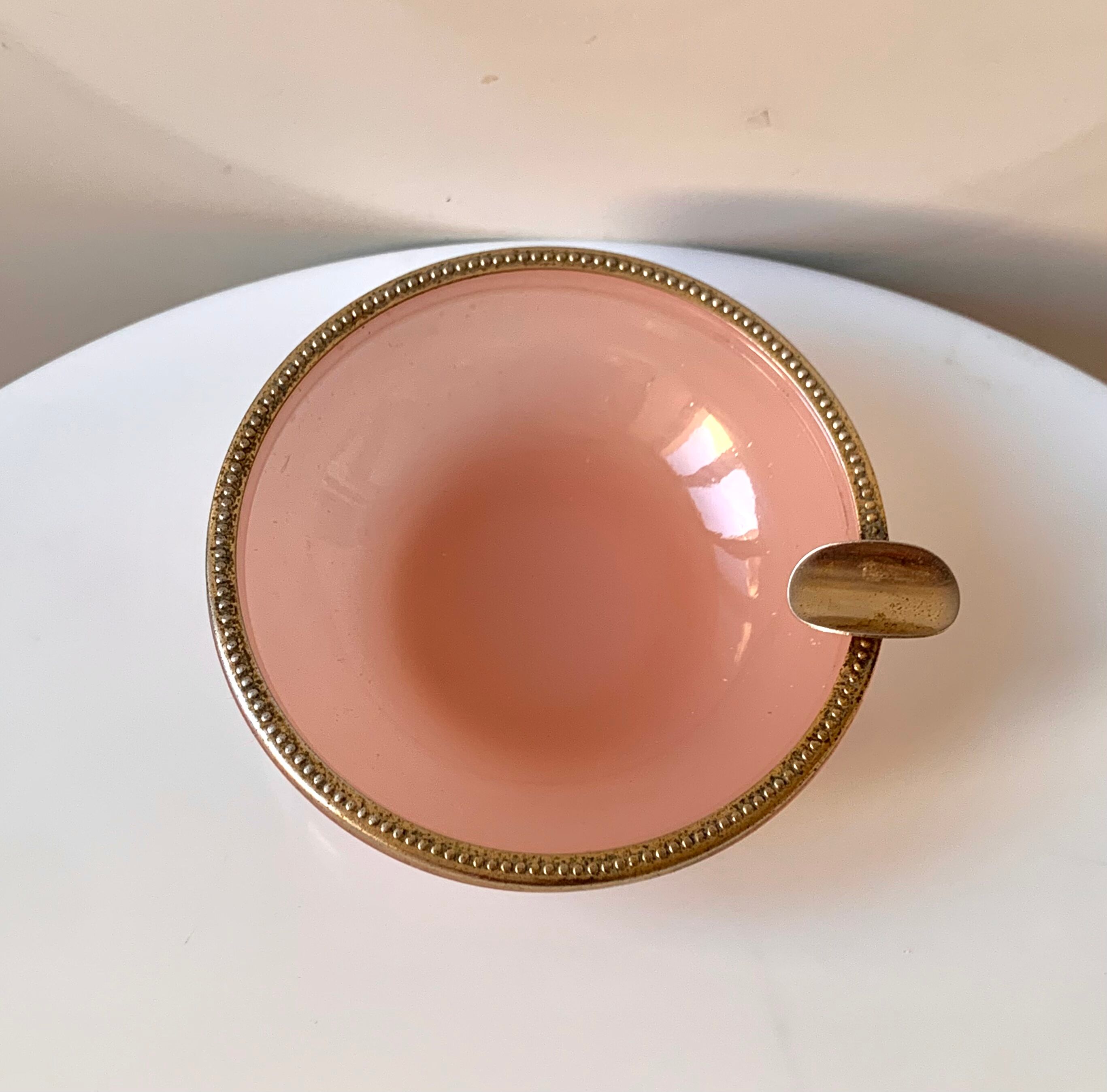 Old vintage pink opaline ashtray
