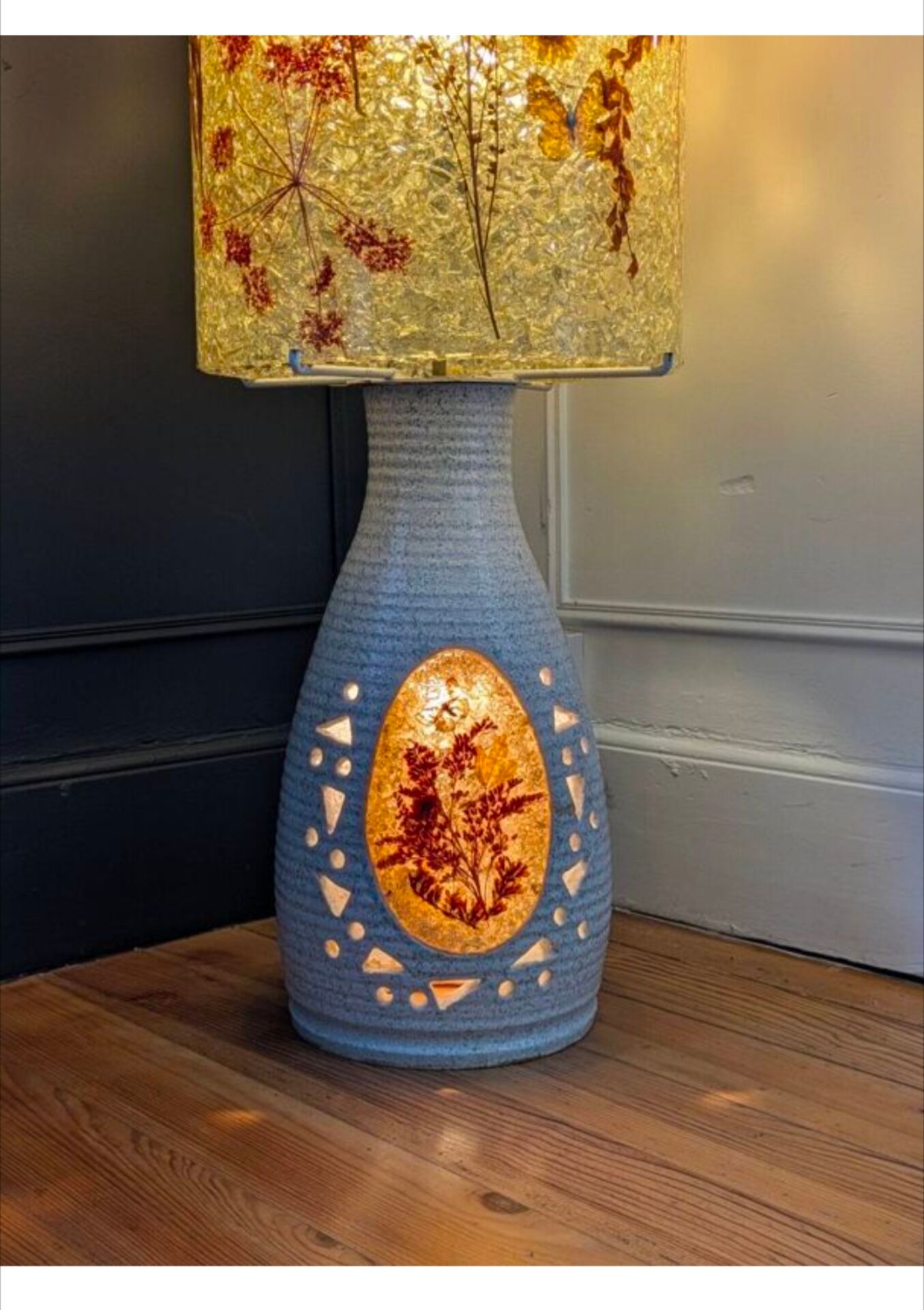 Lampe Accolay de sol rare et monumentale 116cm.