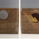 Porte-revues en plexiglas et cannage incrusté
