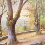Mid 20th century "undergrowth" french school landscape oil painting