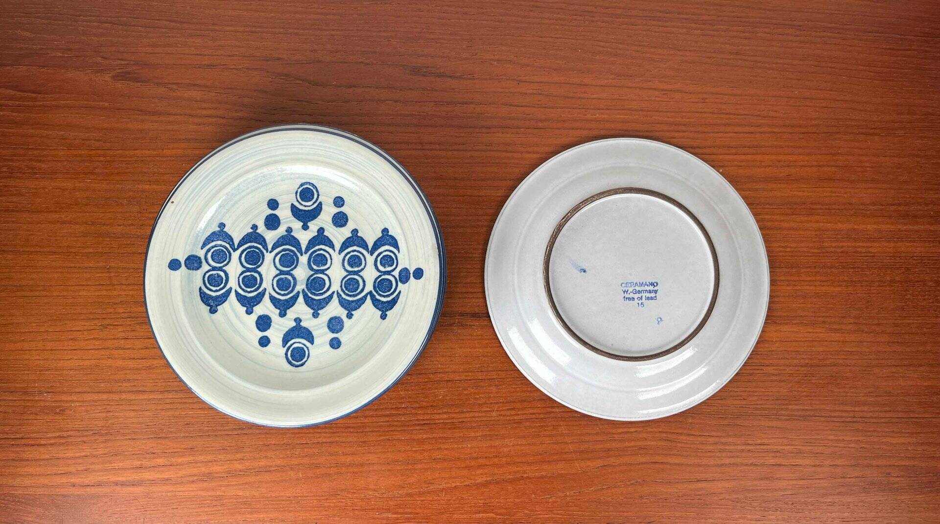 Mid-century German ceramic plates by Ceramano, 1960s, set of 4.