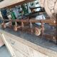 Antique bistro coat rack made of turned wood