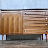 Scandinavian sideboard style walnut 1960