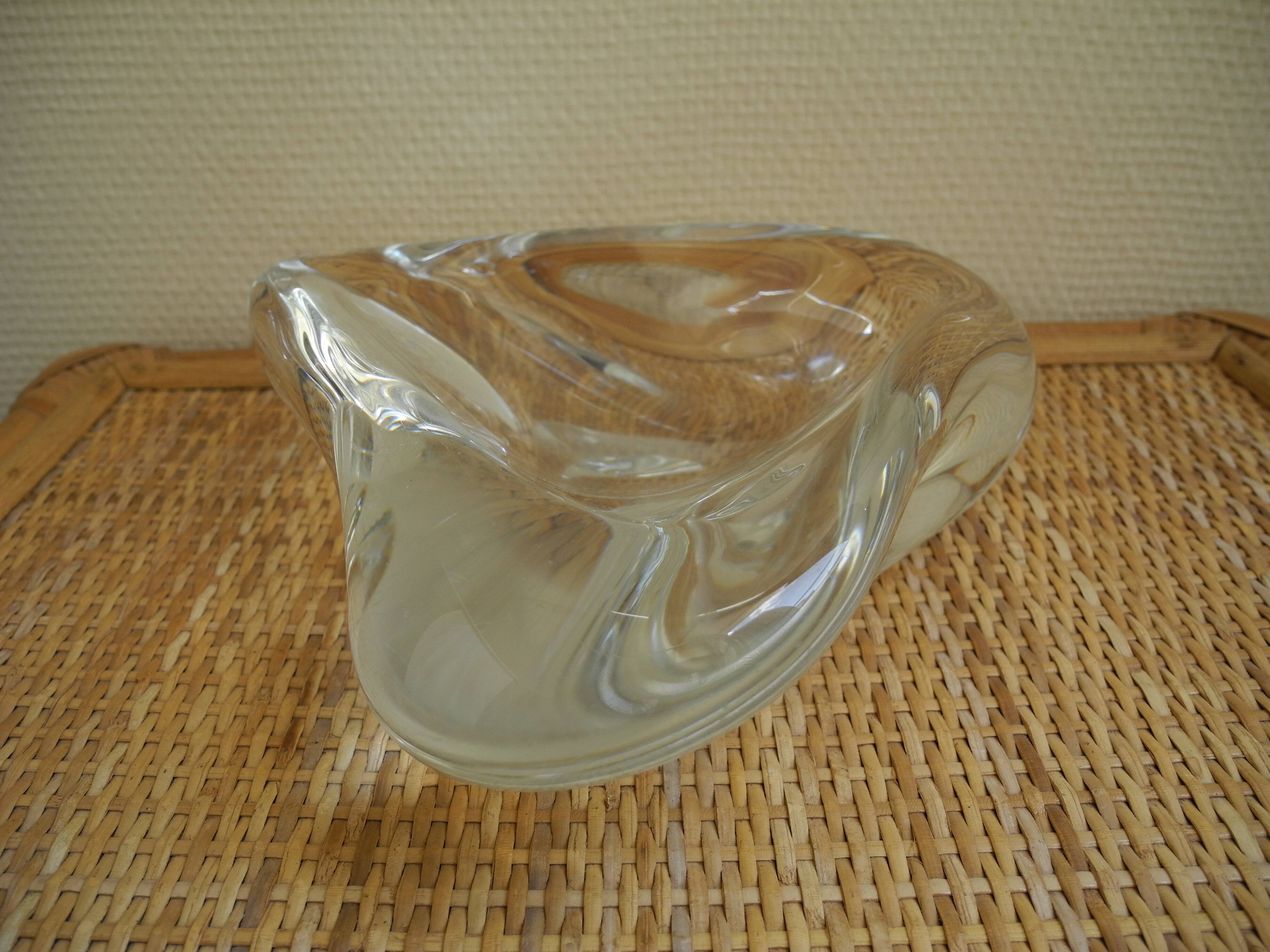 Large Saint Louis crystal empty pocket, vintage cut