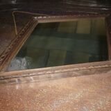 Miroir losange mural en bois années 30-40 50x34cm