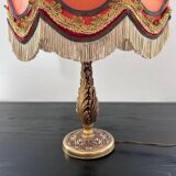 Brass lamp with pagoda shade