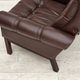 1970s, Danish armchair, original brown furniture leather.