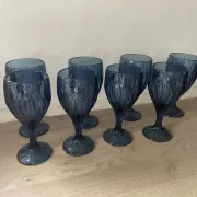 Set of four wine glasses model "Sky Blossoms" by Lenox Art Nouveau style.