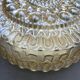 Vintage round ceiling light in amber glass