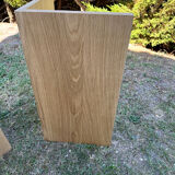 Travertine and wood dining table