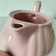 Vintage mid-century ribbed pink powder teapot by Salins.