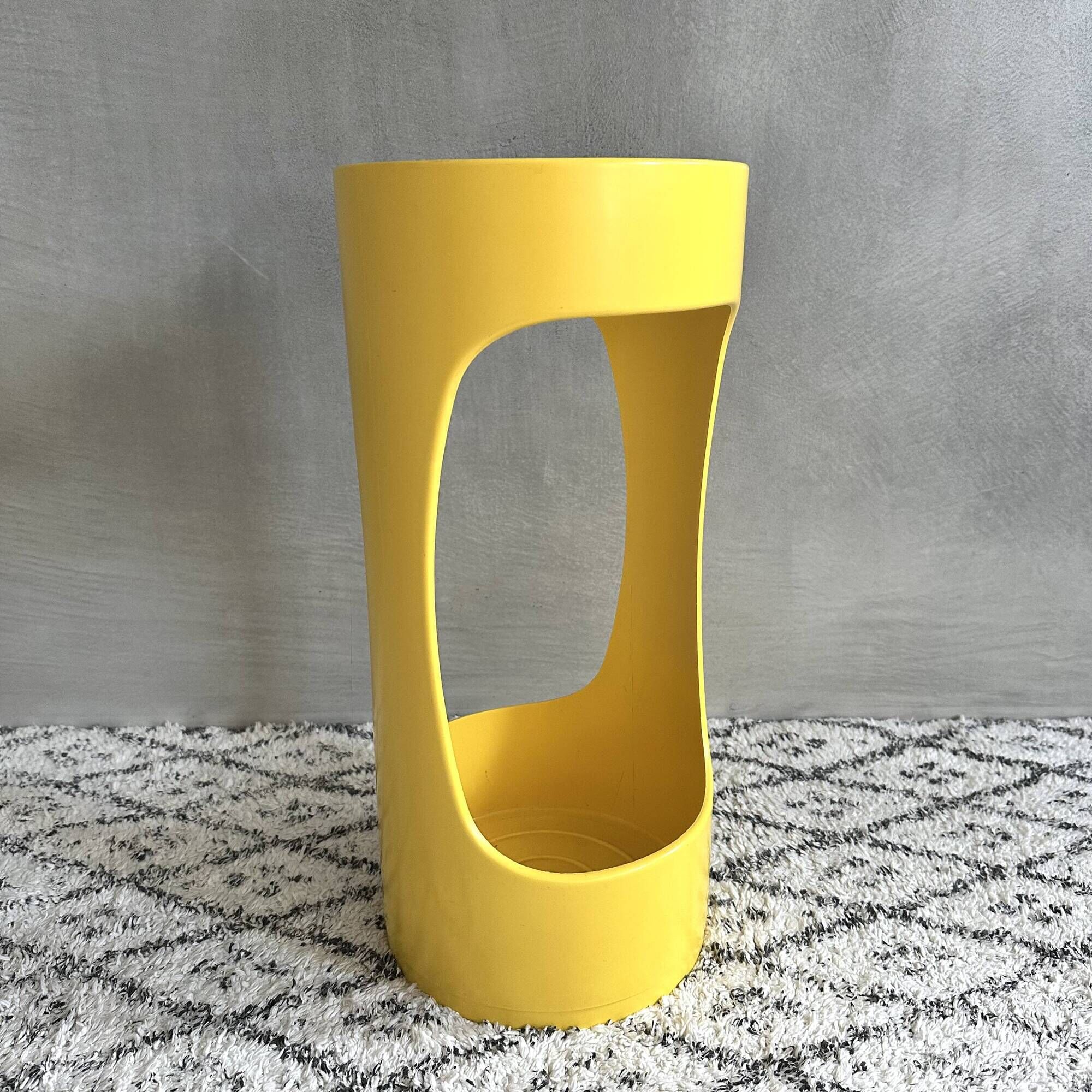 Vintage Umbrella Stand by Schönbuch, Umbrella Holder Yellow, Pop Art, Vinta