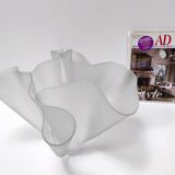 Transparent Etched Glass Vase "Cartoccio" by Pietro Chiesa for Fontana Arte