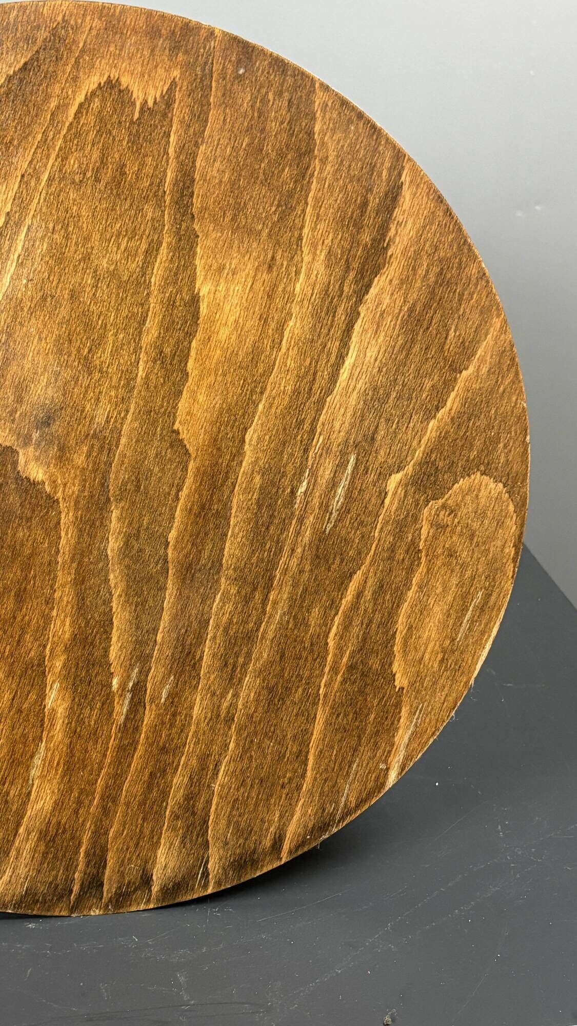 Low wood turned midcentury brutalist side table, Charles Dudouyt style