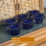 Navy blue candle holders