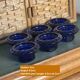 Navy blue candle holders
