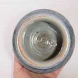 Ceramic ball vase signed Jean Pierre Gasnier dit Pierg Blue green pink